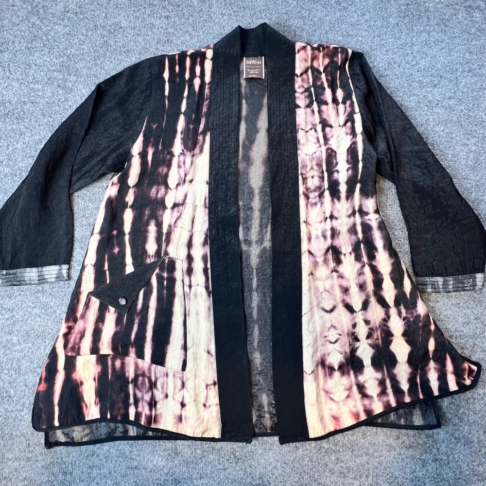 Harubella‎ Hand Dyed Kimono Womens M Tie Dye Artisan Handmade Layering Piece